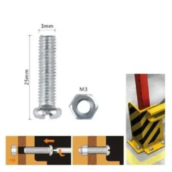 SET 26 PZ VITI VITE TESTA A CROCE TONDA 3X25MM CON DADI DADO ESAGONALE M3 90955