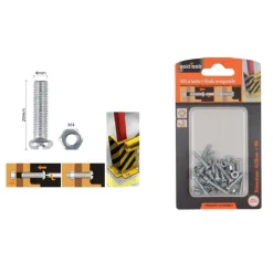 SET 22 PZ VITI VITE TESTA A CROCE TONDA 4X20 MM CON DADI DADO ESAGONALE M4 90961