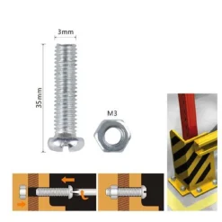 SET 21 PZ VITI VITE TESTA A CROCE TONDA 3X35 MM CON DADI DADO ESAGONALE M3 90957