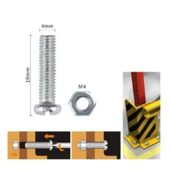 SET 29 PZ VITI VITE TESTA A CROCE TONDA 4X10 MM CON DADI DADO ESAGONALE M4 90958