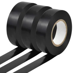 SET 3 ROTOLO NASTRO ISOLANTE ADESIVO NERO IN PVC 19MM PER 20MT AUTOESTINGUENTE