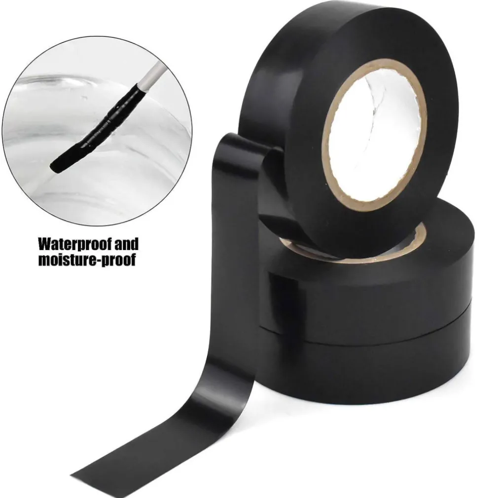 SET 3 ROTOLO NASTRO ISOLANTE ADESIVO NERO IN PVC 19MM PER 20MT AUTOESTINGUENTE