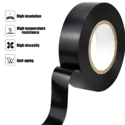 SET 3 ROTOLO NASTRO ISOLANTE ADESIVO NERO IN PVC 19MM PER 20MT AUTOESTINGUENTE