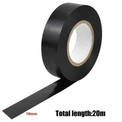 SET 3 ROTOLO NASTRO ISOLANTE ADESIVO NERO IN PVC 19MM PER 20MT AUTOESTINGUENTE