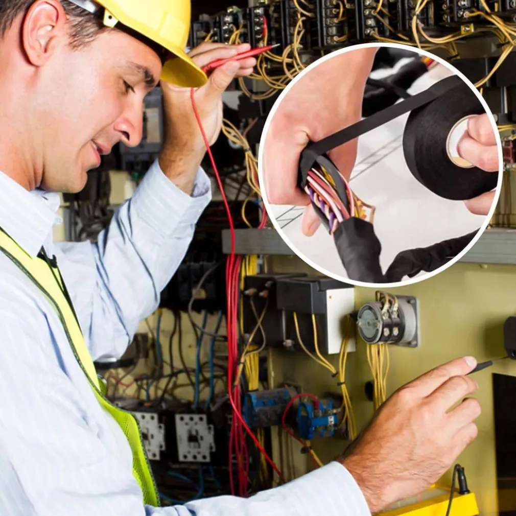 SET 3 ROTOLO NASTRO ISOLANTE ADESIVO NERO IN PVC 19MM PER 20MT AUTOESTINGUENTE