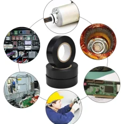 SET 3 ROTOLO NASTRO ISOLANTE ADESIVO NERO IN PVC 19MM PER 20MT AUTOESTINGUENTE