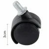SET 4 RUOTE GIREVOLI RICAMBIO PER SEDIE MOBILI POLTRONE UFFICIO 3 CM 91486