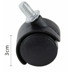SET 4 RUOTE GIREVOLI RICAMBIO PER SEDIE MOBILI POLTRONE UFFICIO 3 CM 91486