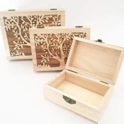 SET 3 SCATOLE ALBERO MATRIOSKA RF_63807 SCATOLA RETTANGOLARE LEGNO PORTAGIOIE