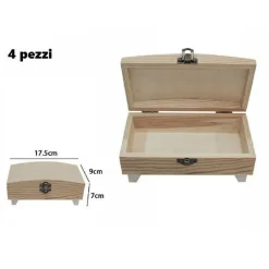SET 4 SCATOLE BOX ASTUCCIO LEGNO DECOUPAGE PORTAGIOIE COFANETTO 53382A LY-5038A
