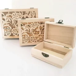 SET 3 SCATOLE FIORI MATRIOSKA RF_63806 SCATOLA RETTANGOLARE LEGNO PORTAGIOIE