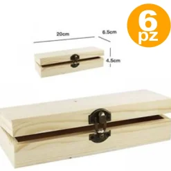 SET 6 SCATOLE IN LEGNO DECOUPAGE PORTAGIOIE SCATOLA COFANETTO RETTANGOLARE