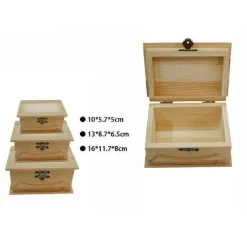 SET 3 SCATOLE IN LEGNO DECOUPAGE TRIS MATRIOSKA SCATOLA COFANETTO LY-3038