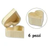 SET 6 SCATOLINE IN LEGNO DECOUPAGE PORTAGIOIE SCATOLA COFANETTO FORMA CUORE
