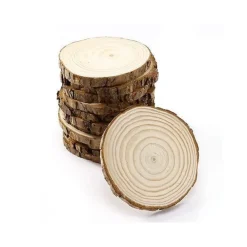 SET 12 SOTTOBICCHIERI + 2 SOTTOBOTTIGLIE IN LEGNO DISCHI ALBERO CUCINA TAVOLO DESIGN