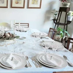 SET 6 SOTTOPIATTI NATALIZI COLORE BIANCO ADDOBBI NATALIZIO DECORAZIONI NATALE