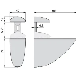 SET 2 SUPPORTO PER MENSOLE IN VETRO REGGI MENSOLA MORSETTO A BECCO CROMO LUCIDO