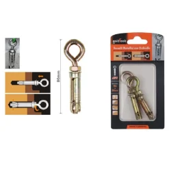 SET 2 TASSELLI METALLICI CON OCCHIELLO BULLONI M6X80MM ACCESSORI MINUTERIA 91048