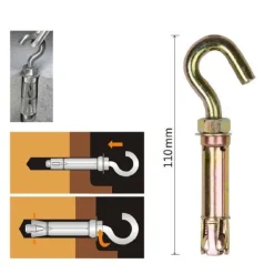 SET 2 TASSELLI METALLICI CON GANCIO BULLONI M10X110MM ACCESSORI MINUTERIA 91046