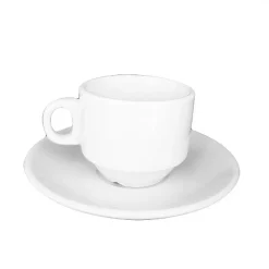 SET 6 TAZZINE 90ML BIANCO CERAMICA CON MANICO PIATTINI 2177397 TAZZA CAFFè CAFFE