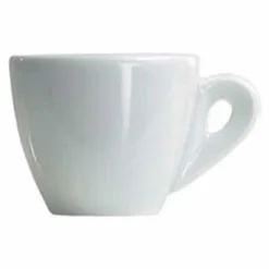 SET 6 TAZZINE SERVIZIO DA CAFFE TAZZINA ALTA IN CERAMICA BIANCA DA CUCINA