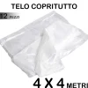 SET 12 TELO COPRITUTTO MULTIUSO PROTEGGE PAVIMENTI MOBILI AUTO SEDIE 4X4M