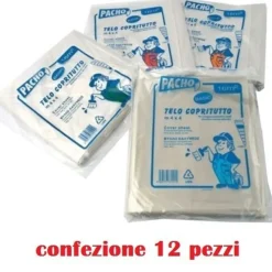 SET 12 TELO COPRITUTTO MULTIUSO PROTEGGE PAVIMENTI MOBILI AUTO SEDIE 4X4M