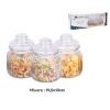 SET 3 TRIS BARATTOLI CON COPERCHIO VETRO 14.5X10CM CUCINA PASTA BISCOTTI 710916