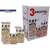 SET 3 TRIS BARATTOLI VETRO CON COPERCHIO METALLO CONTENITORI PASTA BISCOTTI