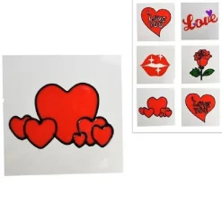SET 3 VETROFANIA ADESIVI STICKER 15CM SAN VALENTINO AMORE VARI MODELLI ASSORTITI
