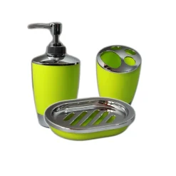 SET ACCESSORI BAGNO PORTA SAPONETTA DISPENSER SAPONE LIQUIDO PORTA SPAZZOLINI