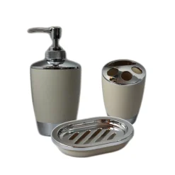 SET ACCESSORI BAGNO PORTA SAPONETTA DISPENSER SAPONE LIQUIDO PORTA SPAZZOLINI