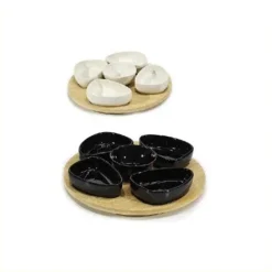 SET ANTIPASTIERA VASSOIO GIREVOLE Ø27CM IN BAMBOO CON 5 CIOTOLE DA PORTATA SNACK APERTIVI
