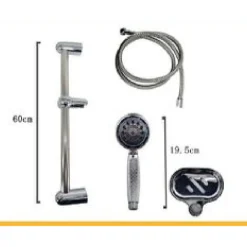 SET ASTA DOCCIA DOCCETTA REGOLABILE 1,5MT TUBO FLESSIBILE CON BARRA BAGNO TX-9219