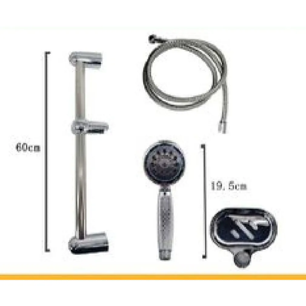 SET ASTA DOCCIA DOCCETTA REGOLABILE 1,5MT TUBO FLESSIBILE CON BARRA BAGNO TX-9219