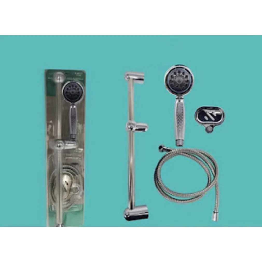 SET ASTA DOCCIA DOCCETTA REGOLABILE 1,5MT TUBO FLESSIBILE CON BARRA BAGNO TX-9219