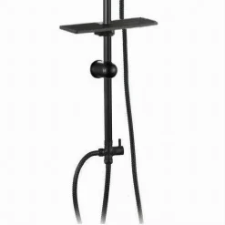 SET ASTA SALISCENDI NERA COLONNA DOCCIA CON SOFFIONE FISSO DOCCETTA 87126 BAGNO