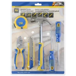 SET ATTREZZI DA LAVORO 6PZ KIT UTENSILI FAI DA TE CON MARTELLO PINZE CACCIAVITE
