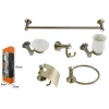 SET BAGNO 6 ACCESSORI PORTA ASCIUGAMANO ROTOLO BICCHIERE SPAZZOLINO 59237 CRISTALLI