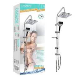 SET BAGNO COLONNA DOCCIA SALISCENDI CROMATO RUBINETTO SOFFIONE DOCCETTA TX-8203