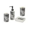 SET BAGNO NERO IN CERAMICA DISPENSER SAPONE PORTA SAPONETTA BICCHIERE SPAZZOLINI