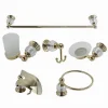 SET BAGNO 6PZ VETRO INTAGLIATO 69202 PORTA ASCIUGAMANO ROTOLO BICCHIERE SPAZZOLINO