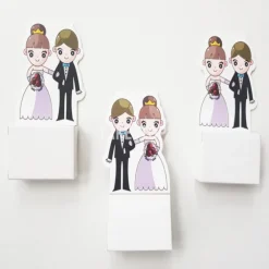 SET BOMBONIERA BOMBONIERE SPOSI CARTOON SCATOLINA PORTACONFETTI PORTA CONFETTI