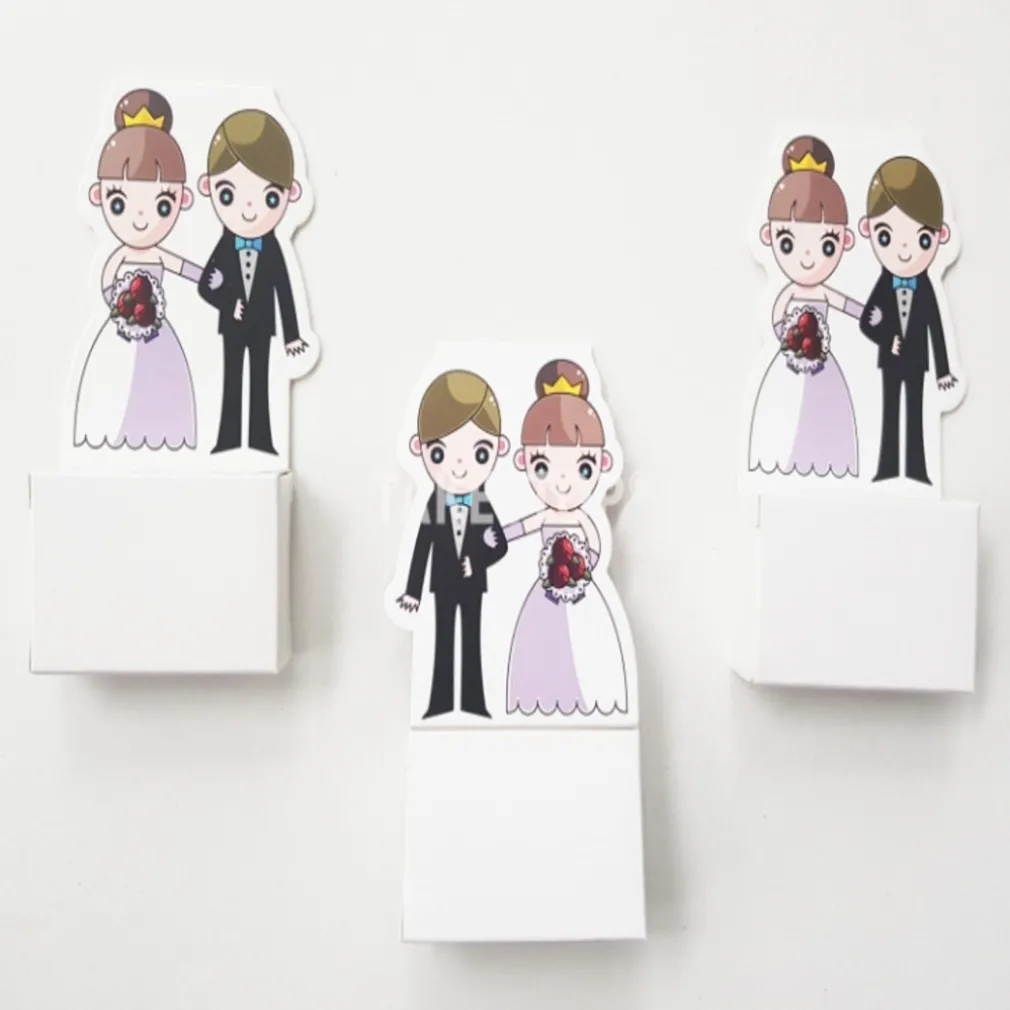 SET BOMBONIERA BOMBONIERE SPOSI CARTOON SCATOLINA PORTACONFETTI PORTA CONFETTI