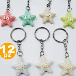 SET BOMBONIERA BOMBONIERE STELLA MARINA 18 ANNI COMPLEANNO CERAMICA PORTA CHIAVI