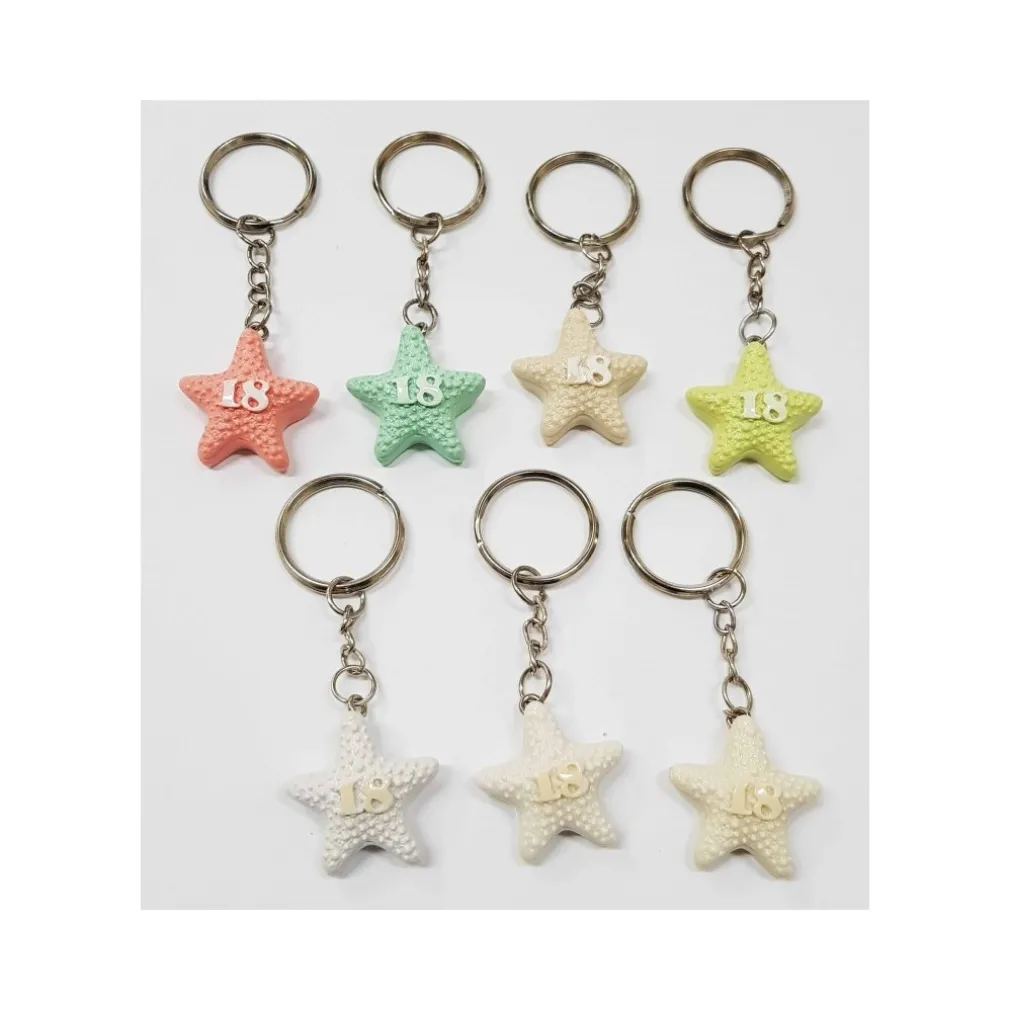 SET BOMBONIERA BOMBONIERE STELLA MARINA 18 ANNI COMPLEANNO CERAMICA PORTA CHIAVI