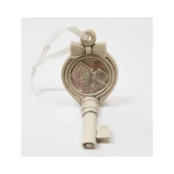 SET BOMBONIERE CHIAVE FIOCCO GANCIO CRESIMA SACRAMENTO MITRIA CERAMICA APPENDINO