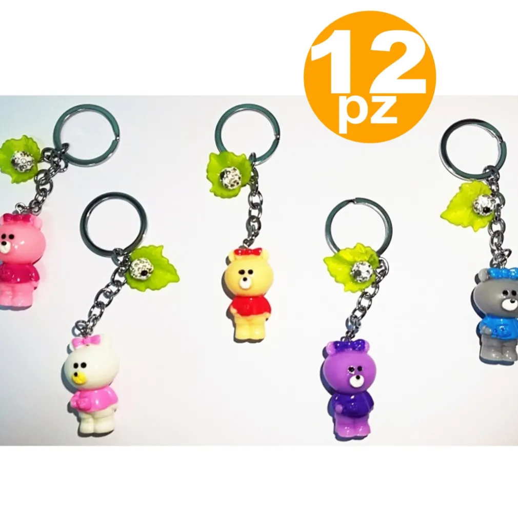 SET BOMBONIERE PORTACHIAVI ORSETTI CUORE LOVE PRIMO COMPLEANNO 18 ANNI COMUNIONE