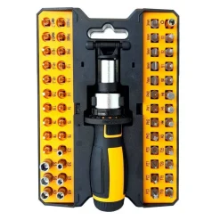 SET CACCIAVITE CON CRICCHETTO 53 PEZZI INSERTI PH TORX TAGLIO CROCE