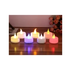 SET CANDELE CANDELINE A BATTERIA TEA LIGHT A LED MULTICOLORE RGB EFFETTO FIAMMA